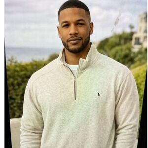Polo Ralph Lauren Quarter Zip‎ Pullover Mens 2XL Big Beige  Cotton Knit